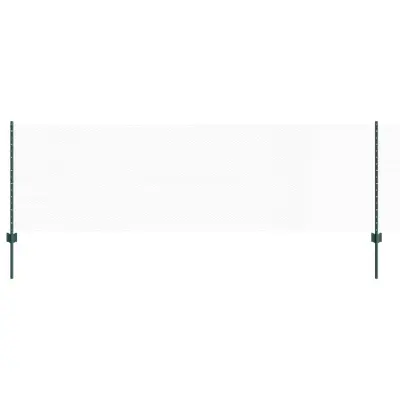 vidaXL Ogrodje s stebri Zelena 0.8 x 100 m Jeklo