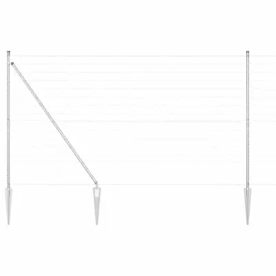 vidaXL Ogrodje s stebri srebrna 1.6 x 10 m Jeklo