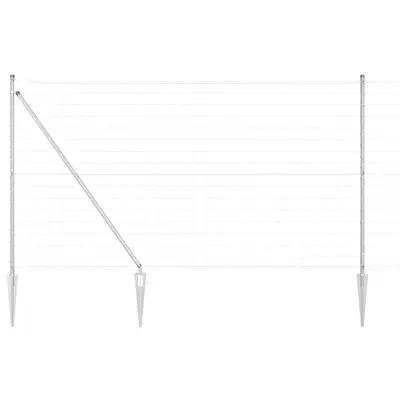 vidaXL Ogrodje s stebri srebrna 1.5 x 10 m Jeklo