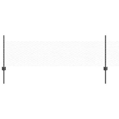 vidaXL Ograja in Stolp Siva 0,5 x 10 m Jeklo