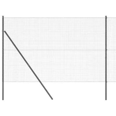 vidaXL Ogrodje s stebri Siva 1.5 x 10 m Jeklo