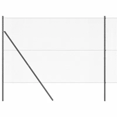 vidaXL Ogrodje s stebri Siva 1.5 x 10 m Jeklo s PVC premazom