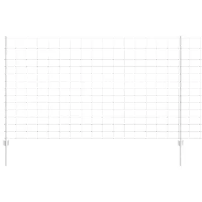 vidaXL Ograja in Stolp srebrna 1,4 x 50 m Jeklo