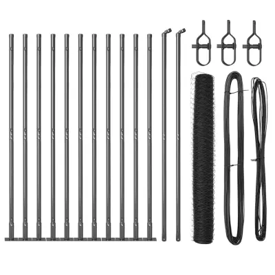 vidaXL Ogrodje s stebri Siva 1 x 25 m Jeklo s PVC premazom