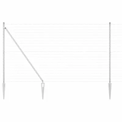 vidaXL Ogrodje s stebri srebrna 1.6 x 10 m Jeklo