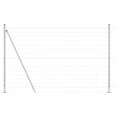 vidaXL Ogrodje s stebri srebrna 1.5 x 10 m Jeklo