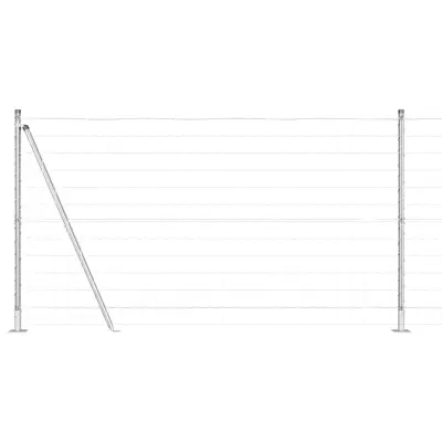 vidaXL Ogrodje s stebri srebrna 1.2 x 10 m Jeklo