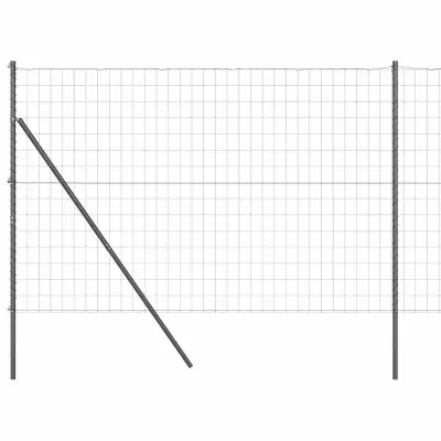 vidaXL Ogrodje s stebri Siva 1.5 x 10 m Jeklo