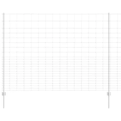 vidaXL Ograja in Stolp srebrna 1,6 x 25 m Jeklo