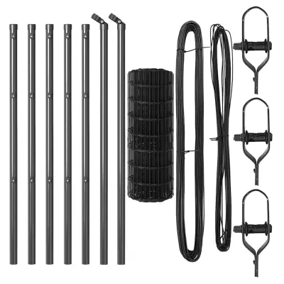 vidaXL Ogrodje s stebri Siva 0.4 x 50 m Jeklo