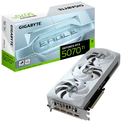 Grafična kartica nVidia RTX5070Ti GigaByte Eagle OC Ice Bela - 16GB GDDR7 (GV-N507TEAGLEOC ICE-16GD)