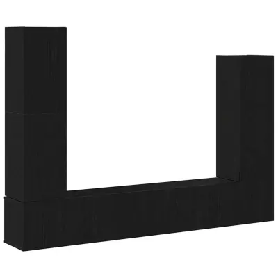 vidaXL Komplet TV omaric 6 pcs Črna Orehovina Konstruiran les