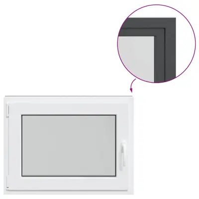 vidaXL Kletno okno "RISOR" 80x60 cm vrtljivo-nagibno DIN levo antracitno