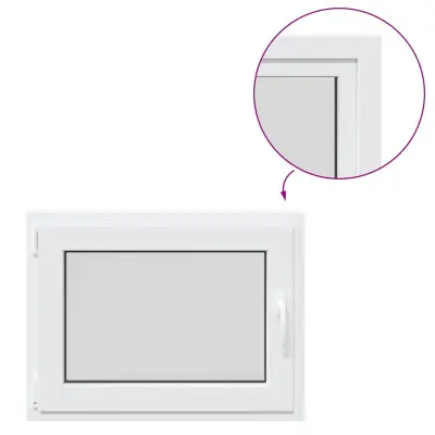 vidaXL Kletno okno "RISOR" 80x50 cm vrtljivo-nagibno DIN levo belo