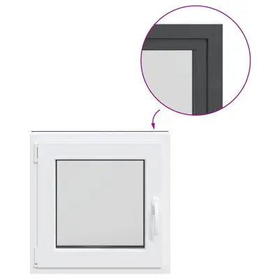 vidaXL Kletno okno "RISOR" 50x50 cm vrtljivo-nagibno DIN levo antracitno