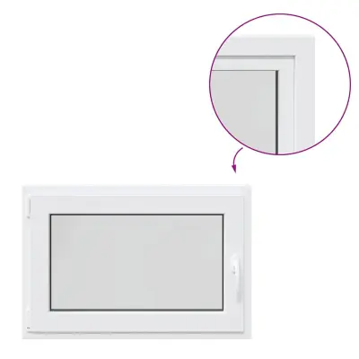 vidaXL Kletno okno "RISOR" 90x50 cm vrtljivo-nagibno DIN levo belo