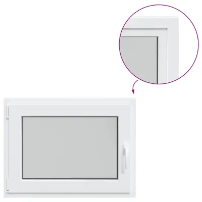 vidaXL Kletno okno "RISOR" 80x70 cm vrtljivo-nagibno DIN levo belo