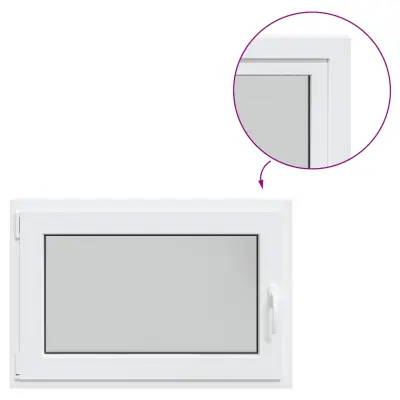 vidaXL Kletno okno "RISOR" 90x50 cm vrtljivo-nagibno DIN levo belo