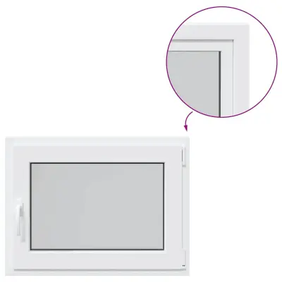 vidaXL Kletno okno "RISOR" 80x70 cm vrtljivo-nagibno DIN desno belo