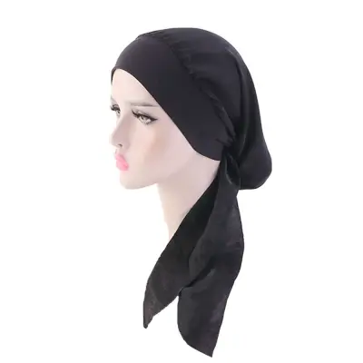 Eleganten svileni naglavni šal: zaščita, udobje in modni dodatek Black