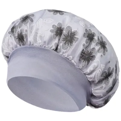 Dvoslojna satenasta spalna kapa Grey