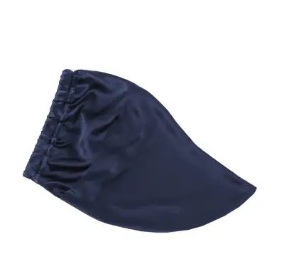 Svilena spalna kapa za dolge lase, satenska spalna kapa za ženske NavyBlue