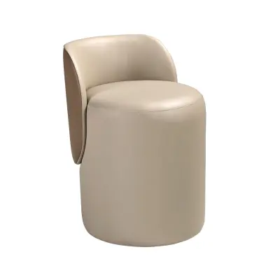 Puff iz umetnega usnja, vison in rjav