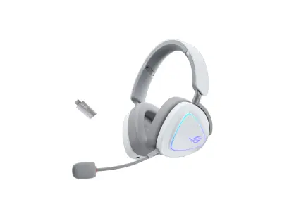 Slušalke ASUS ROG Delta II, Wireless, Bluetooth, bele|Gaming