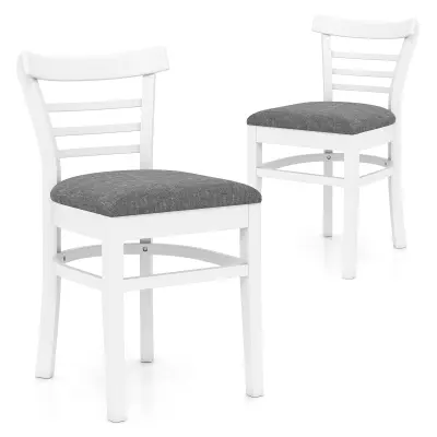 Set Umetno usnje Jedilni stoli beli 2 kosa