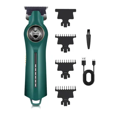 Profesionalni brezžični strižnik za lase - USB, odstranljivo rezilo Green