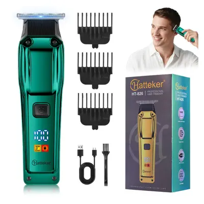 LCD Digitalni Zaslon USB Polnilni Strižnik Las - Profesionalni Brezžični Green