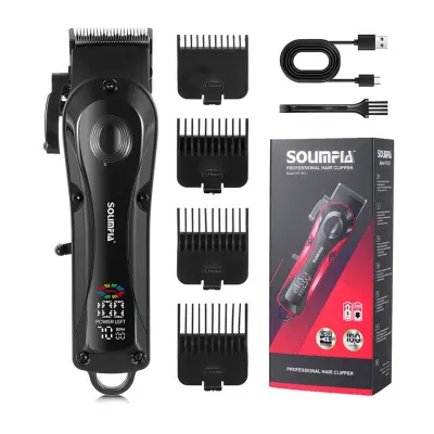 LED Digitalni Prikazovalnik Električni Strižnik Las - Profesionalni Brezžični Black