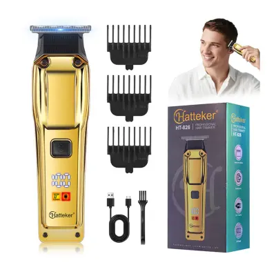 LCD Digitalni Zaslon USB Polnilni Strižnik Las - Profesionalni Brezžični Gold