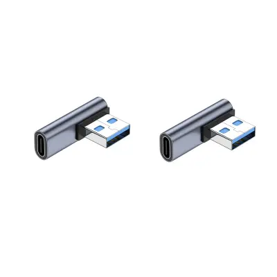 2-Pack Kotni USB-C ženski na USB-A moški adapter: Prenos moči in podatkov