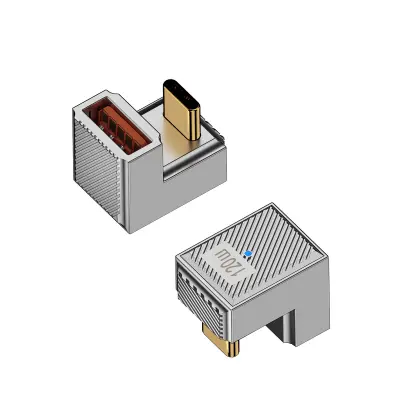 USB A ženski na USB-C moški adapter U-oblike 120W s svetlobnim indikatorjem