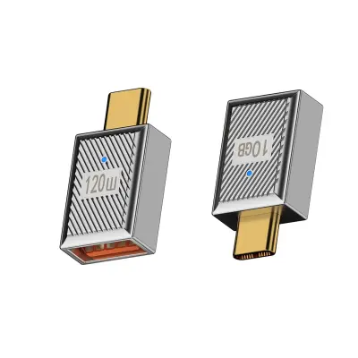 USB A ženski na USB C moški adapter - 120W hitro polnjenje z indikatorjem