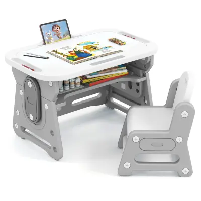 Otroški komplet mize in stolov Pohištvo z nastavljivo višino