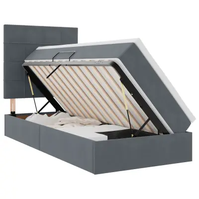 vidaXL Postelja z dodatnim prostorom za shranjevanje in LED osvetlitvijo