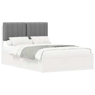 vidaXL Posteljni okvir z oblazinjenim vzglavjem Svetlo siva