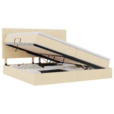 vidaXL Postelja z dodatnim prostorom za shranjevanje in LED osvetlitvijo
