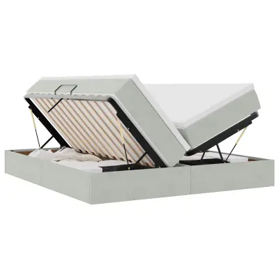 vidaXL Postelja z dodatnim prostorom za shranjevanje in vzmetnico