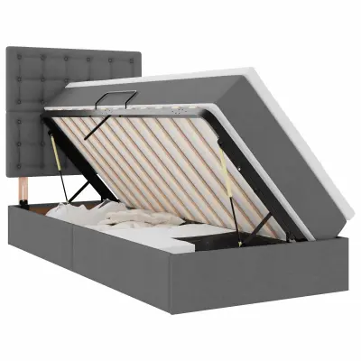 vidaXL Postelja s shranjevanjem Temno siva 100 x 200 cm Umjetno usnje