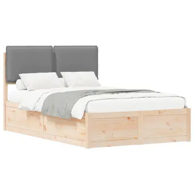 vidaXL Posteljni okvir z oblazinjenim vzglavjem Svetlo siva