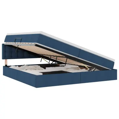 vidaXL Postelja z dodatnim prostorom za shranjevanje in LED osvetlitvijo