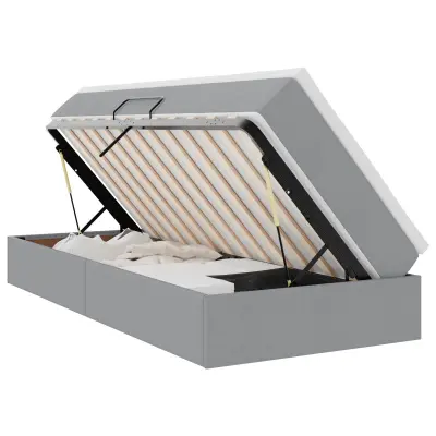 vidaXL Postelja z dodatnim prostorom za shranjevanje in vzmetnico