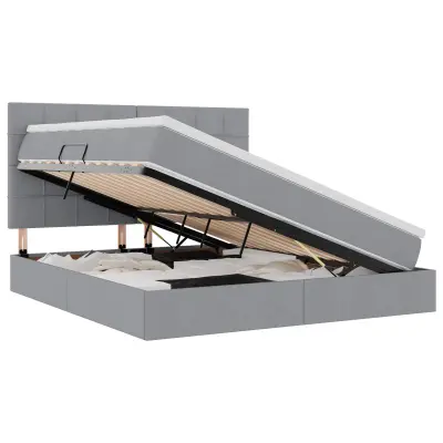 vidaXL Postelja s shranjevanjem Svetlo siva 160 x 200 cm Umjetno usnje