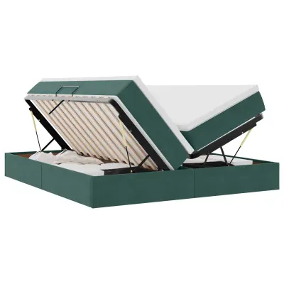 vidaXL Postelja z dodatnim prostorom za shranjevanje in vzmetnico