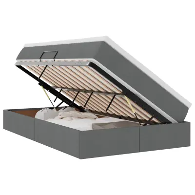 vidaXL Postelja z dodatnim prostorom za shranjevanje in vzmetnico