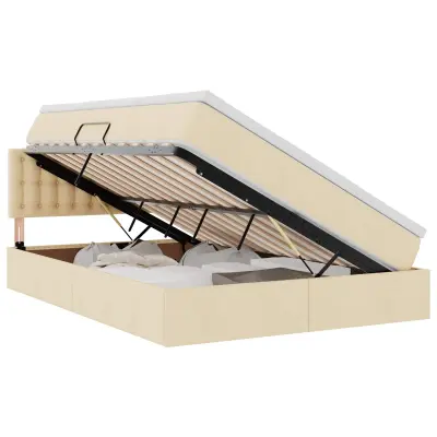 vidaXL Postelja z dodatnim prostorom za shranjevanje in vzmetnico