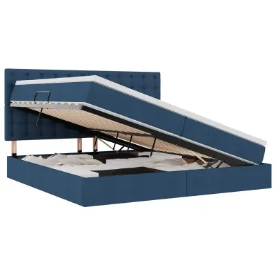 vidaXL Postelja z dodatnim prostorom za shranjevanje in LED osvetlitvijo